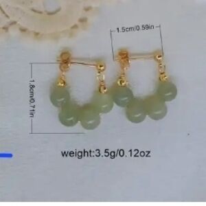 Elegant Gold and Green Earrings
